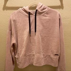 Pink Velvet Calvin Klein Cropped Hoodie